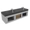 Castello Usa Thames 60-inch Gray Vanity Set with Black Top and Chrome Handles CB-MC-60G-CHR-20146-BL - alternate 5